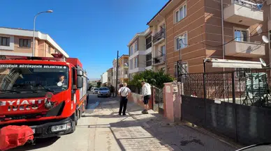 Eskişehir'de benzin doldurulan motorlu tırpan alev aldı : Yangında 2 kişi dumandan etkilendi