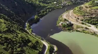 Torul Baraj Gölü'nde alg patlaması suyun rengini değiştirdi