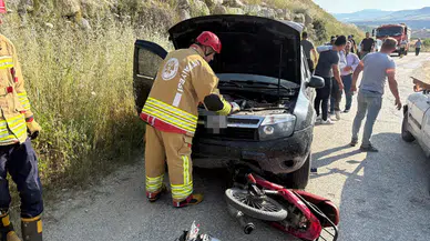 Manisa'da otomobil ve motosiklet çarpıştı : 1 kişi ağır yaralandı