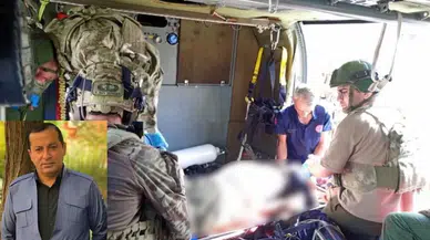 Yüksekova'da sarp arazide kalp krizi geçiren vatandaşın cenazesi helikopterle alındı