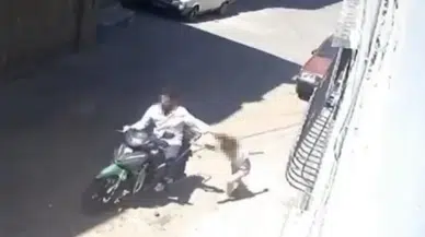 Küçük kızını saçından tutarak motosikletle sürükleyen cani baba gözaltında
