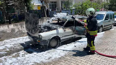 Samsun'da otomobilde yangın çıktı
