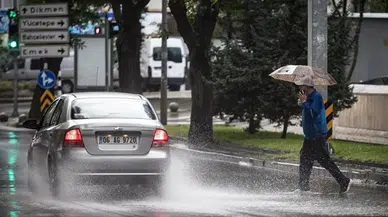 Ankara'da sağanak nedeniyle yolda çökme oldu