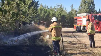 Hatay Hassa'da bahçede korkutan yangın
