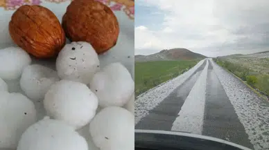 Van'da ceviz büyüklüğünde dolu yağışı etkili oldu