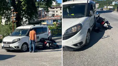 Zonguldak'ta motosiklet ile otomobil çarpıştı : 2 kişi yaralandı