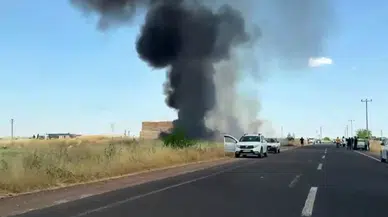 Şanlıurfa'da balya yüklü tırda yangın çıktı