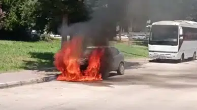 Adana Seyhan'da park halindeki otomobilde çıkan yangında patlamalar yaşandı