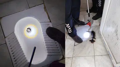 Hatay'da yavru kedi bir okulun tuvalet giderine düştü