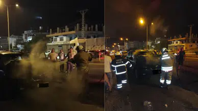 Hatay Belen'de otomobil yandı