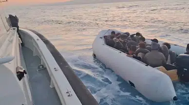 Aydın Kuşadası açıklarında 18 düzensiz göçmen yakalandı