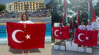 Milli yüzücü Ecrin Çevik'ten madalya