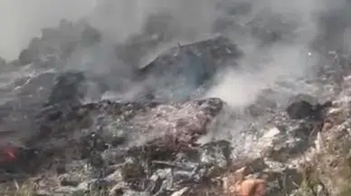 Mersin'de çöp döküm alanında yangın çıktı