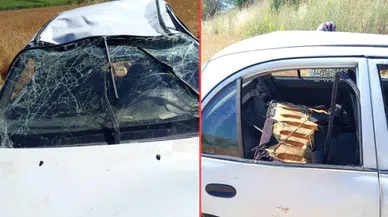 Balıkesir'de kontrolden çıkan otomobil, yol kenarına savruldu : 5 yaralı