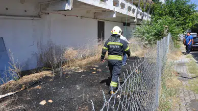 Menteşe'de otel arkasındaki otluk alanda yangın çıktı