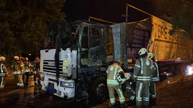 Büyükçekmece'de park halindeki tırda yangın çıktı