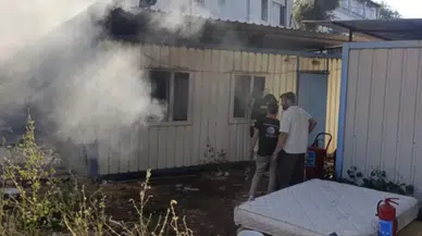 Muğla Bodrum'da işçi konteynerinde yangın