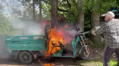 Amasya'da elektrikli motosiklet şarj ederken patladı !