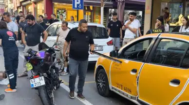 Edirne'de motosiklet, taksinin açılan kapısına çarptı
