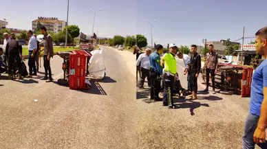 Gaziantep'te kamyonet ile motosiklet çarpıştı : Sürücü yaralandı