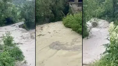 Bolu Mudurnu'da şiddetli sağanak : Dereler taştı, tarım arazileri su altında kaldı