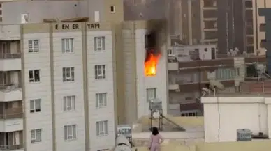 Şanlıurfa'da 9 katlı apartmanda korkutan yangın