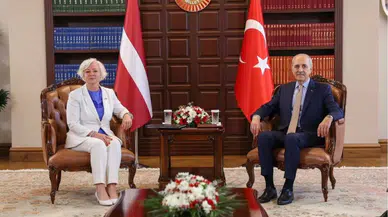 TBMM Başkanı Kurtulmuş Letonya Meclis Başkanı Mieria ile görüştü