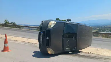 Bursa İnegöl'de kaza : Araç takla attı, sürücü yaralandı