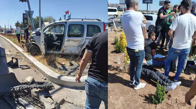 Diyarbakır Bağlar'da kaza : 2 araç çarpıştı, 3 kişi yaralandı