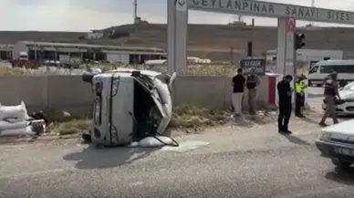 Şanlıurfa Ceylanpınar'da kamyonet devrildi : 2 yaralı