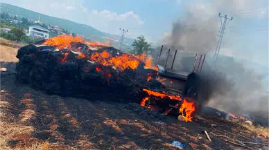 Mersin Tarsus’ta saman balyaları alevlere teslim oldu
