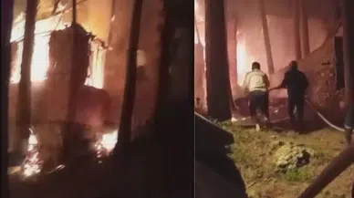 Hatay Dörtyol'da 2 katlı yayla evinde yangın