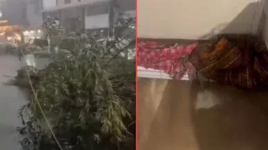 Kars'ta şiddetli fırtına ve sağanak : Çatı uçtu, evi su bastı