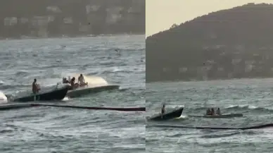 Heybeliada'da rüzgar : Halatlar koptu, vatandaş denizde mahsur kaldı