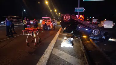 Beykoz'da TEM Otoyolu'nda kaza : 1 ölü, 2 yaralı