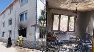 Balıkesir'de 3 katlı binanın giriş katında korkutan yangın