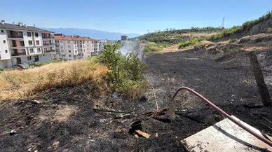 Düzce'de otluk alanda yangın : 5 dönüm arazi kül oldu