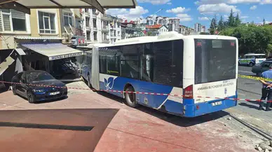 Ankara'da belediye otobüsü iş yerine girdi: 7 yaralı