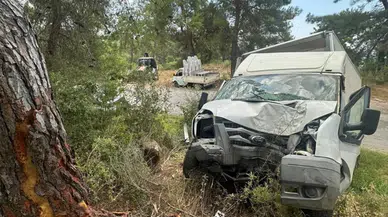 Alanya'da kamyonet yol kenarındaki ağaca çarptı : Sürücü öldü, yolcu ağır yaralı