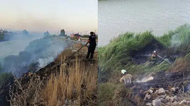 Antakya'da Asi Nehri kenarındaki sazlık alanda yangın : Ekipler tarafından söndürüldü