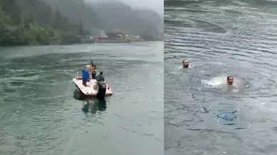 Uzungöl’de çanta için göle atlayan Arap turist aranıyor