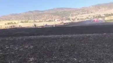 Diyarbakır Silvan’da 100 dönümlük tarım arazisi yangında küle döndü