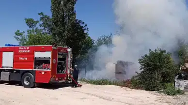 Malatya'da evin bahçesinde çıkan yangın söndürüldü