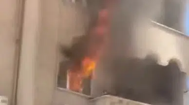 Elazığ'da 4 katlı binada çıkan yangın itfaiye ekiplerince söndürüldü