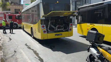 Ortaköy'de İETT otobüsünden dumanlar yükseldi