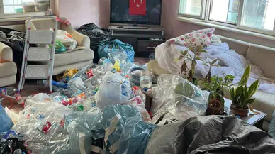 Bursa Osmangazi'de çöp ev operasyonu : Daireden 5 ton çöp çıktı