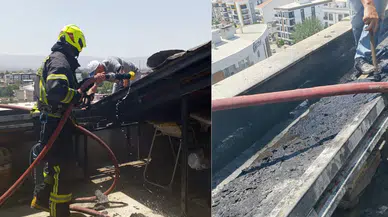 Aydın Efeler'de çatı yangını : 1 kişi dumandan etkilendi