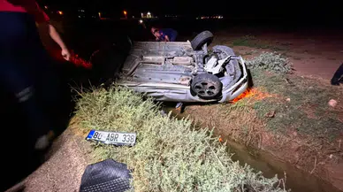 Mardin Nusaybin'de otomobil takla attı : 3 kişi yaralandı