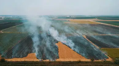 Çorum’da anız yangını yerleşim yerine sıçradı : 1 ev, 2 samanlık ve 2 ahır kül oldu