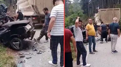 Hatay'da hafriyat kamyonu ile otomobil çarpıştı : 9 yaralı